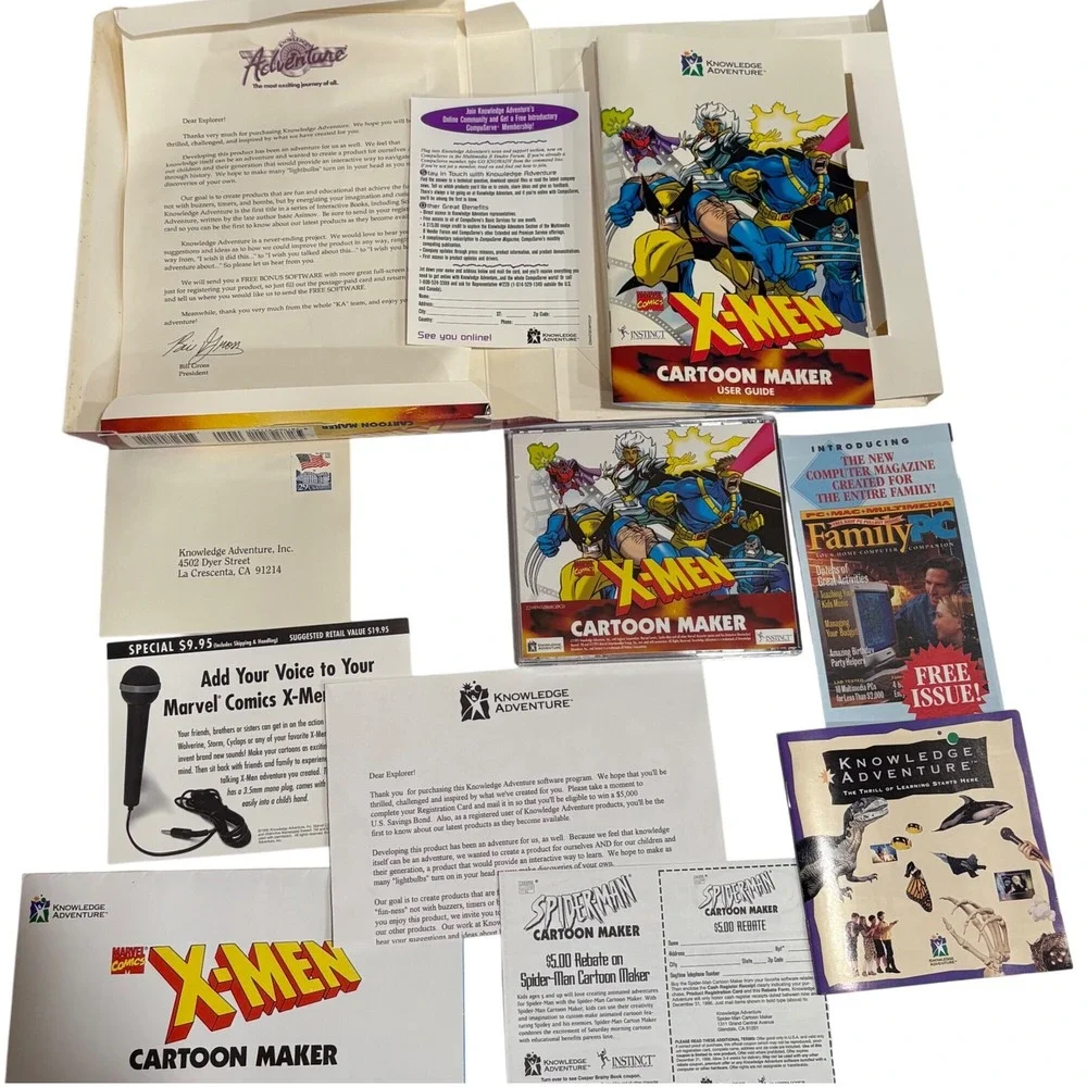 Marvel Comics X-Men‎ Cartoon Maker CD-ROM Knowledge Adventure 1995 Jump Start